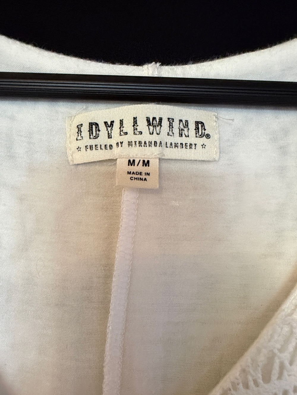 Idyllwind White Crochet Fringe V-Neck Long-Sleeve Dress - Picture 2 of 4